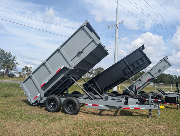7x16 14k Dump Trailer - Gray - Image 2