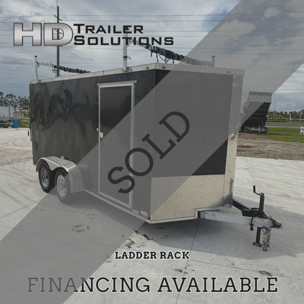 7x14 7k Enclosed Trailer With Ladder Rack - Used