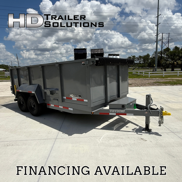 Tuff Dump 7x16 14k Dump Trailer - Gray
