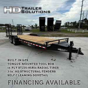 7x24 17.5k Equipment Trailer - Premium, Self Cleaning Dovetail