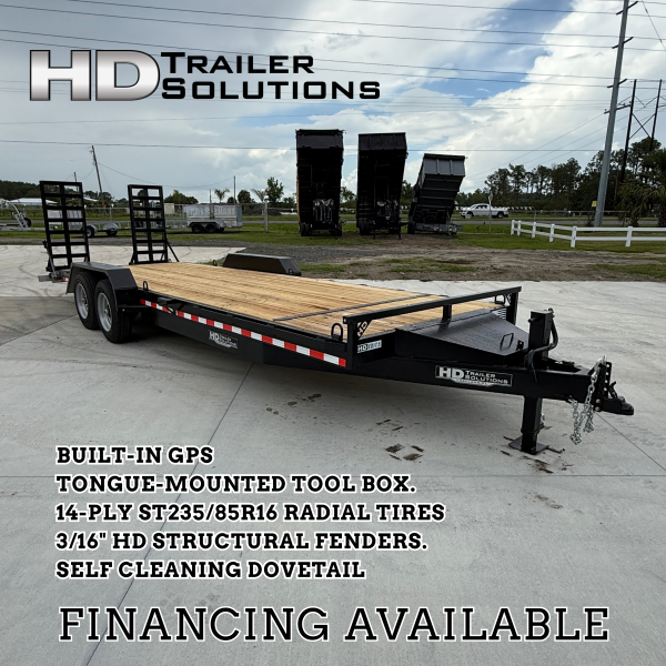 7x24 17.5k Equipment Trailer - Premium, Self Cleaning Dovetail