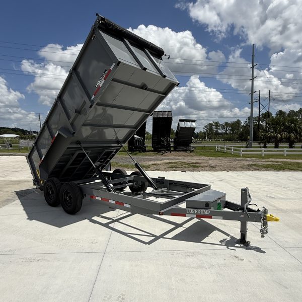 Tuff Dump 7x16 14k Dump Trailer - Gray - Image 4