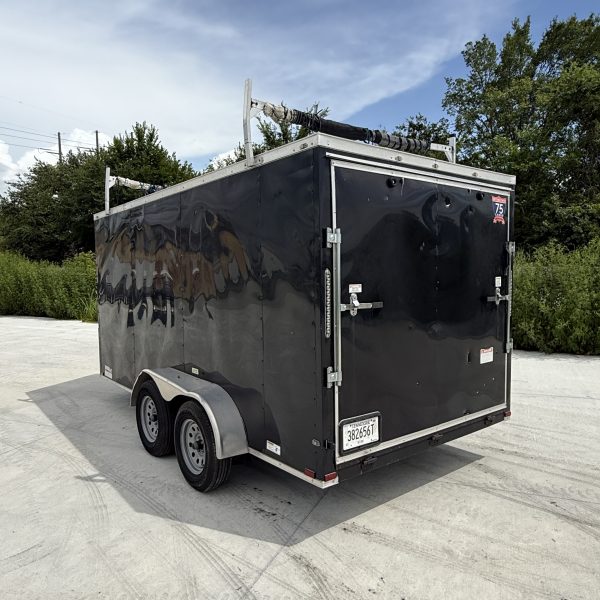 7x16 7k Enclosed Trailer With Ladder Rack-Used - Image 6