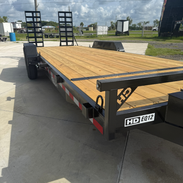7x24 12k Equipment Trailer Premium - 25" Spring Ramps - Image 5