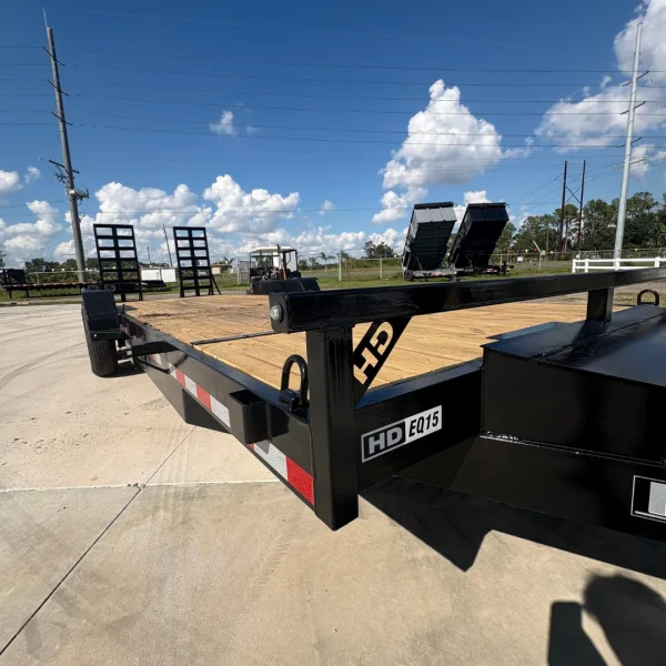7x24 15k Equipment Trailer Premium - 25" Spring Ramps - Black - Image 6