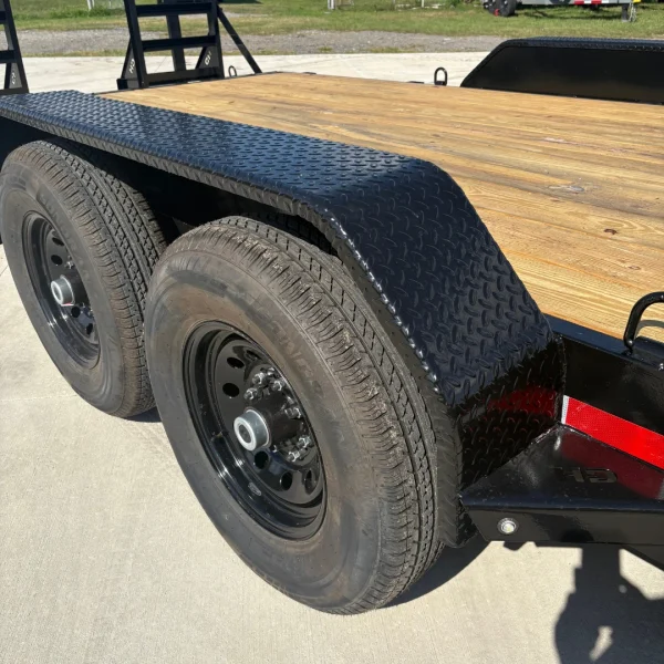 7x24 15k Equipment Trailer Premium - 25" Spring Ramps - Black - Image 9